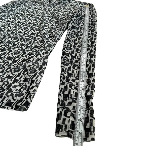 Baum und Pferdgarten Women's Jodi Geometric Mock Neck Mesh Top‎ Black White XS - Picture 11 of 11